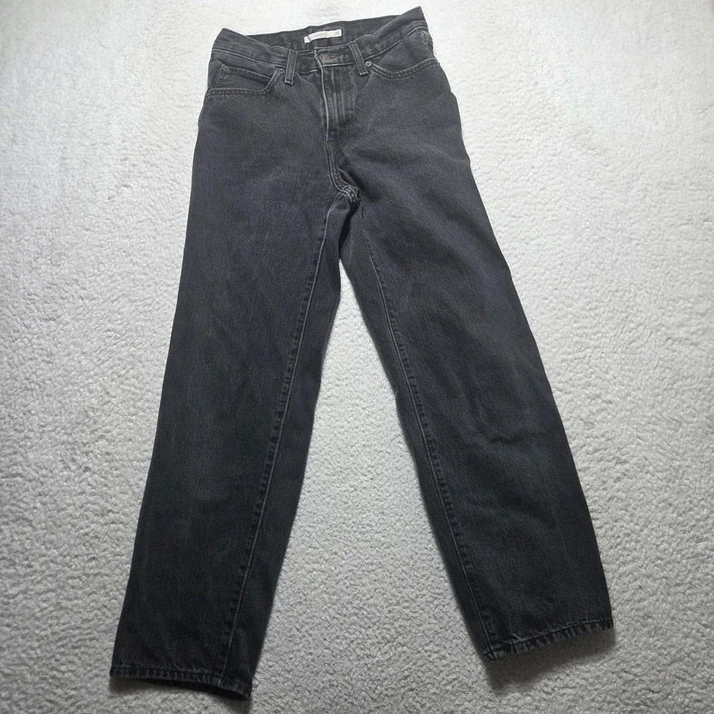 Levi's 94 Baggy Jeans Black Women's Size 25 High Waisted Denim Relaxed Faded - Picture 1 of 9